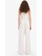 Wide Leg Çift Cepli Beli Lastikli Standart Boy Keten Karışımlı Beyaz Pantolon E1981AX25SM 6