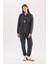Standart Fit Polar Eşofman Altı Beli Bağcıklı Lastikli Paça Cepli Baskılı Uzun Boy Y2650AZ24WN 2