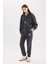 Standart Fit Polar Eşofman Altı Beli Bağcıklı Lastikli Paça Cepli Baskılı Uzun Boy Y2650AZ24WN 3