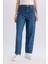 Carrot Fit Yüksek Bel Bilek Boy Jean Yıkamalı Pantolon D4334AX24AU 4
