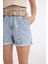 Paperbag Yüksek Bel Katlamalı Paça Jean Şort C0694AX24SM 6