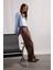 Klasik Kumaş Palazzo Pantolon Wide Leg Geniş Bol Paça Çift Cepli Yüksek Bel Standart Boy Basic Düz D4360AX25SP 3