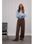Klasik Kumaş Palazzo Pantolon Wide Leg Geniş Bol Paça Çift Cepli Yüksek Bel Standart Boy Basic Düz D4360AX25SP 4