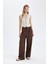 Klasik Kumaş Pantolon Wide Leg Geniş Bol Paça Fleto Cepli Yüksek Bel Standart Boy Basic Düz D8150AX24AU 1