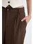 Klasik Kumaş Pantolon Wide Leg Geniş Bol Paça Fleto Cepli Yüksek Bel Standart Boy Basic Düz D8150AX24AU 5