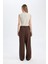 Klasik Kumaş Pantolon Wide Leg Geniş Bol Paça Fleto Cepli Yüksek Bel Standart Boy Basic Düz D8150AX24AU 7