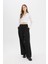 Klasik Kumaş Pantolon Wide Leg Geniş Bol Paça Fleto Cepli Yüksek Bel Standart Boy Basic Düz D8150AX24AU 1