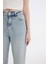 Straight Fit Yüksek Bel Katlamalı Paça Bilek Boy Jean Yıkamalı Pantolon D0327AX24HS 6