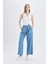 Wide Leg Yüksek Bel Kuşaklı Geniş Paça Uzun Jean Pantolon D2433AX24SM 1