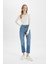 Mary Vintage Straight Fit Yüksek Bel Paça Ucu Kesik Bilek Boy Jean Yıkamalı Pantolon C7367AX24AU 1