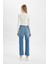 Mary Vintage Straight Fit Yüksek Bel Paça Ucu Kesik Bilek Boy Jean Yıkamalı Pantolon C7367AX24AU 6