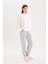 Standart Fit Kalın Jogger Eşofman Altı Bel Paça Lastikli Basic Düz Uzun Boy S7370AZ25SP 3