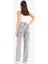 Straight Fit Yüksek Bel Kısa Paça Jean Yıkamalı Pantolon E8013AX25SM 7
