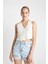 Mom Fit Yüksek Bel Paça Ucu Kesik Jean Şort C0680AX24HS 5