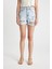 Mom Fit Yüksek Bel Paça Ucu Kesik Jean Şort C0680AX24HS 6