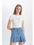 Fashion Fit Pileli Jean Mini Etek B9853AX24SM 5