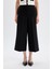 Klasik Chino Kumaş Pantolon Culotte Siyah Basic Düz Normal Bel Cepli Geniş Paça C2052AX24AU 4