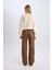 Straight Fit Gabardin Pantolon Kargo Cepli Normal Bel Düz Paça D3762AX24AU 7