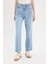 Straight Fit Yüksek Bel Bilek Boy Jean Yıkamalı Pantolon E3191AX25SP 6