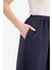 A Kesim Normal Bel Yarım Astar Poplin Midi Etek E8700AX25SP 6