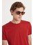 Unisex Slim Fit Dar Kesim %100 Pamuk Yumuşak Dokulu Kiremit Bisiklet Yaka Tişört 1