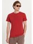Unisex Slim Fit Dar Kesim %100 Pamuk Yumuşak Dokulu Kiremit Bisiklet Yaka Tişört 2