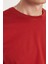 Unisex Slim Fit Dar Kesim %100 Pamuk Yumuşak Dokulu Kiremit Bisiklet Yaka Tişört 3