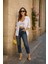 Kadın Yıldız Taş Detaylı Straight Fit Jean Pantolon 1