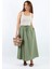 Kadın Alya Haki Astarlı Cepli Poplin Etek 1