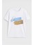 Kadın %100 Pamuk Bisiklet Yaka Baskılı Lacivert T-Shirt 2