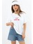Kadın Just Be Geniş Kesim %100 Pamuk Beyaz T-Shirt 1