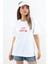 Kadın Just Be Geniş Kesim %100 Pamuk Beyaz T-Shirt 5