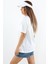 Kadın Just Be Geniş Kesim %100 Pamuk Beyaz T-Shirt 6