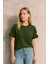 Kadın Bisiklet Yaka Basic Düz Kısa Kollu T-Shirt 1