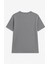 Kadın Bisiklet Yaka Basic Düz Kısa Kollu Gri T-Shirt 3
