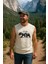Erkek %100 Pamuk Bisiklet Yaka Bear Baskılı Kolsuz T-Shirt 1
