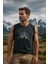 Erkek %100 Pamuk Bisiklet Yaka Pusula Baskılı Kolsuz T-Shirt 1