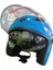 Güneş Vizörlü Açık Motosiklet Kaskı (Mavi) 5