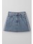 Yüksek Bel Püsküllü Mini Jean Etek 1