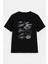 Erkek Bisiklet Yaka %100 Pamuk Baskılı Siyah T-Shirt 2