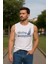 Erkek Bisiklet Yaka Baskılı Antrasit Kolsuz T-Shirt 1