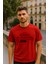 Erkek Bisiklet Yaka Baskılı Siyah T-Shirt 1