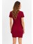 Kadın Bordo Fermuarlı Mini Elbise MOD2441 5