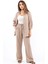Kadın Keten Comfy Bej Alt Üst Takım 1