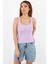 Kadın Cotton Premium 4’lü Set Mavi, Lila, Somon, Çağla Yeşili Pamuklu Basic Fitilli Atlet 3
