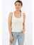 Kadın Cotton Premium 3’Lü Set Krem Beyaz Siyah Pamuklu Basic Fitilli Atlet 8