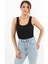 Kadın Cotton Premium Doku Siyah Pamuklu Basic Fitilli Atlet 2