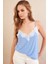 Kadın Bebe Mavi Desenli Dantelli Atlet LPP50081-90 4