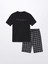 Lc Waıkıkı Siyah Standart Kalıp Erkek Şortlu Pijama Takımı 5