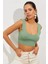 Kadın Mint Triko Crop Atlet YV118 1